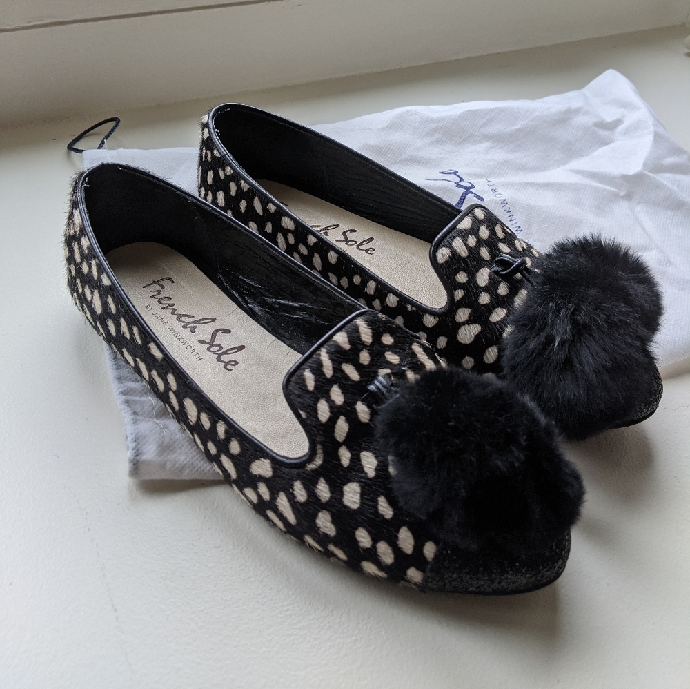 French sole pom pom loafer , size 37